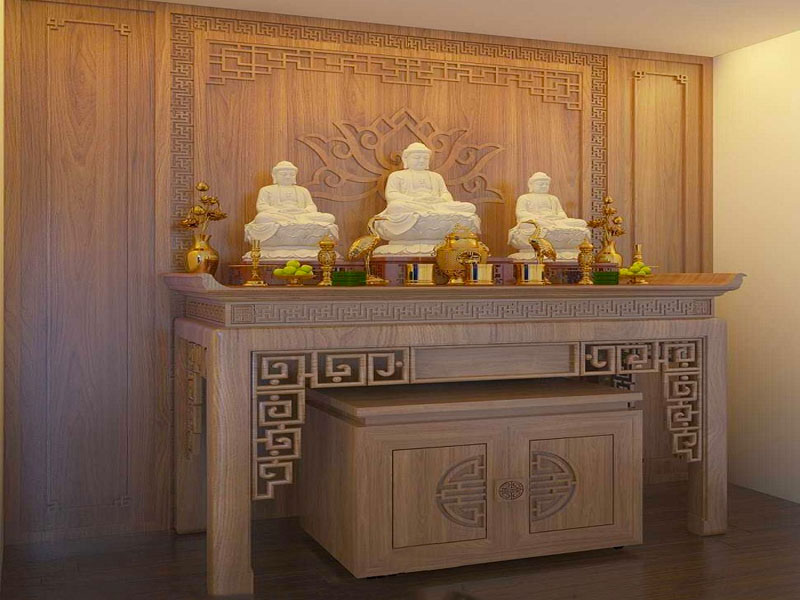Bàn thờ phật đơn giản TP004