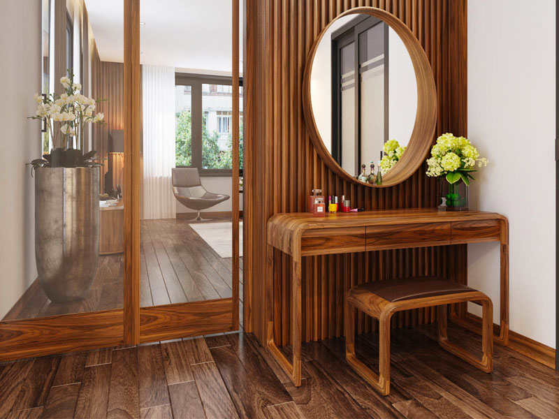 Mẫu bàn phấn gỗ tự nhiên đẹp BP11