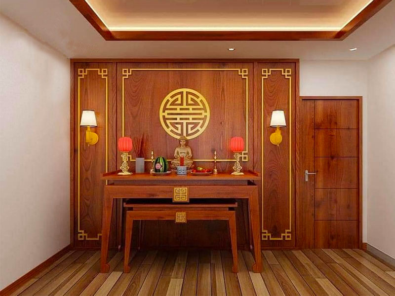 Mẫu bàn thờ phật đơn giản TP0011