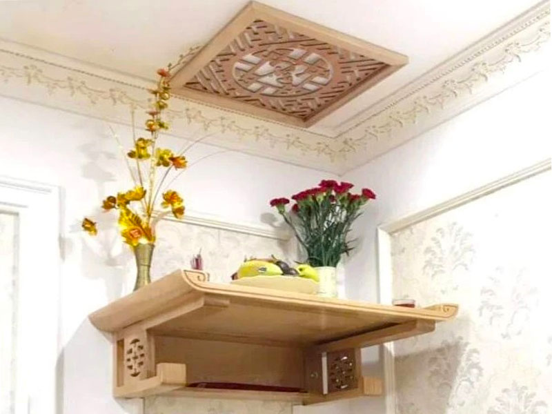 Mẫu bàn thờ treo tường đơn giản đẹp BTT008