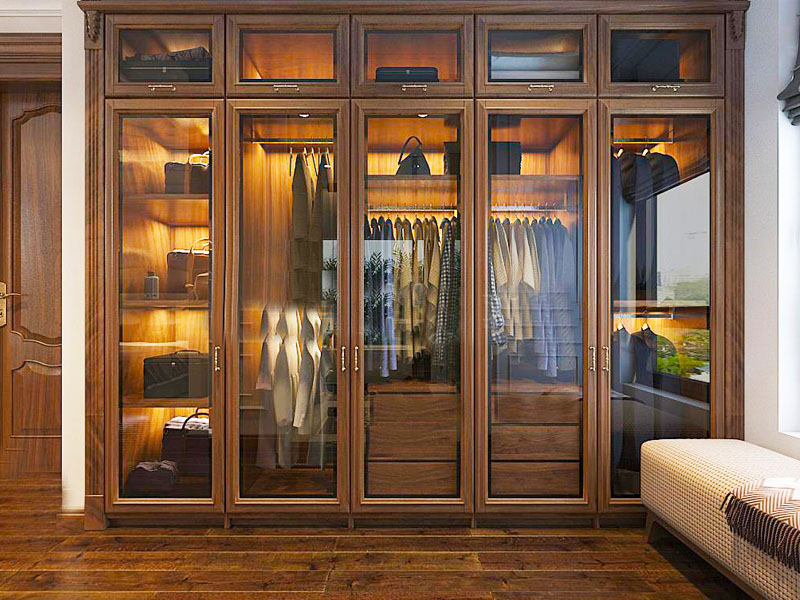 Mẫu tủ quần áo âm tường hiện đại TQA0012