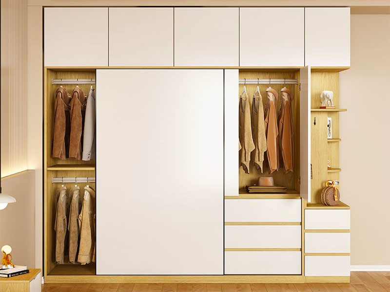 Mẫu tủ quần áo bằng gỗ công nghiệp TCN13