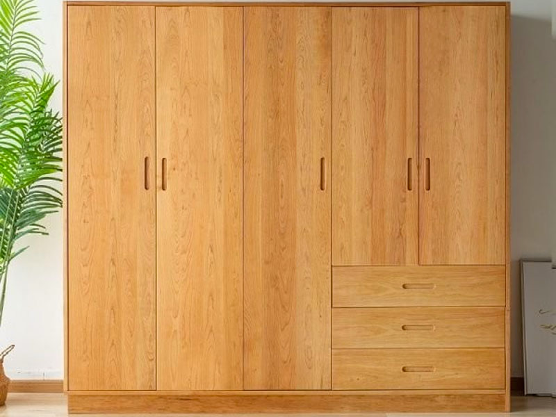 Mẫu tủ quần áo gỗ tự nhiên 5 cánh TA0036