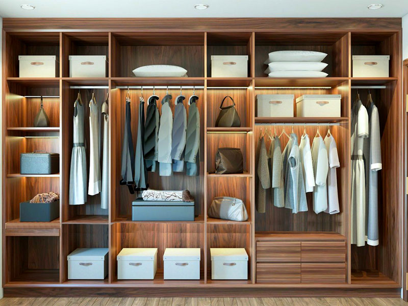 Mẫu tủ quần áo gỗ tự nhiên hiện đại TA009