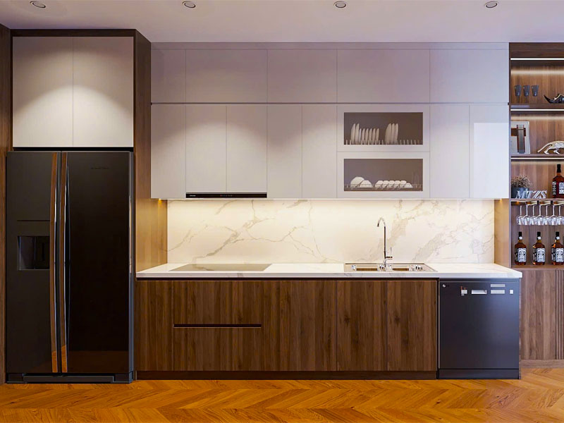 Tủ bếp gỗ công nghiệp chữ l TB0022