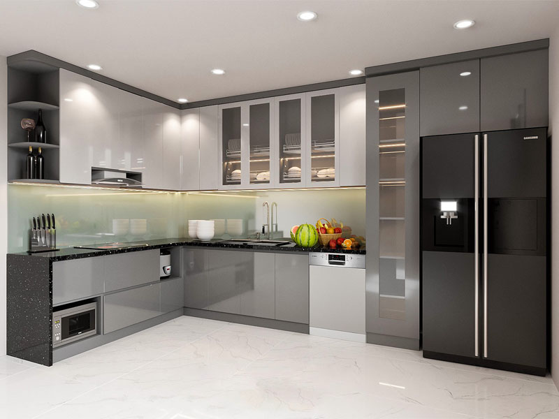 Tủ bếp gỗ công nghiệp giá rẻ hà nội TB0031