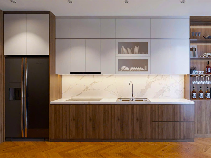 Tủ bếp gỗ công nghiệp TB0011