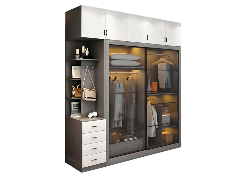 Tủ quần áo gỗ công nghiệp cánh kính TCN33